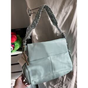 Aimee Kestenberg Bali Hobo Pebbled Leather Handbag Purse Mint/Aqua NWT